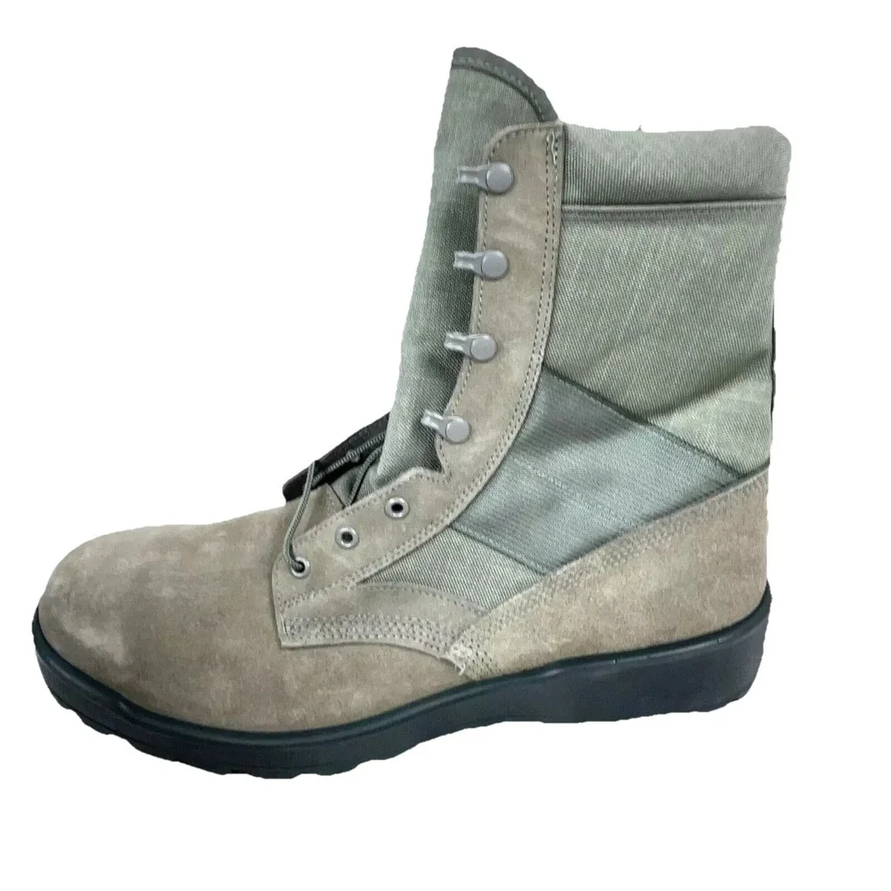 Vintage Army Military Sage Green Combat Boots Size 15.5 R Mens Vibram UFCW USA - Picture 4 of 13